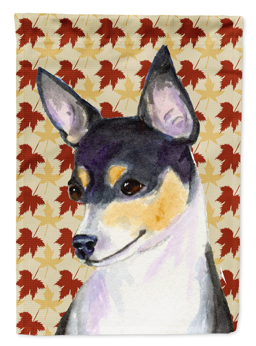 Chihuahua Fall Leaves Portrait House Flag 28x40 Porch Sleeve Pole Decorative Outside Yard Banner Artwork Wall Hanging, Polyester