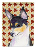 Chihuahua Fall Leaves Portrait House Flag 28x40 Porch Sleeve Pole Decorative Outside Yard Banner Artwork Wall Hanging, Polyester