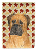Bullmastiff Fall Leaves Portrait House Flag 28x40 Porch Sleeve Pole Decorative Outside Yard Banner Artwork Wall Hanging, Polyester