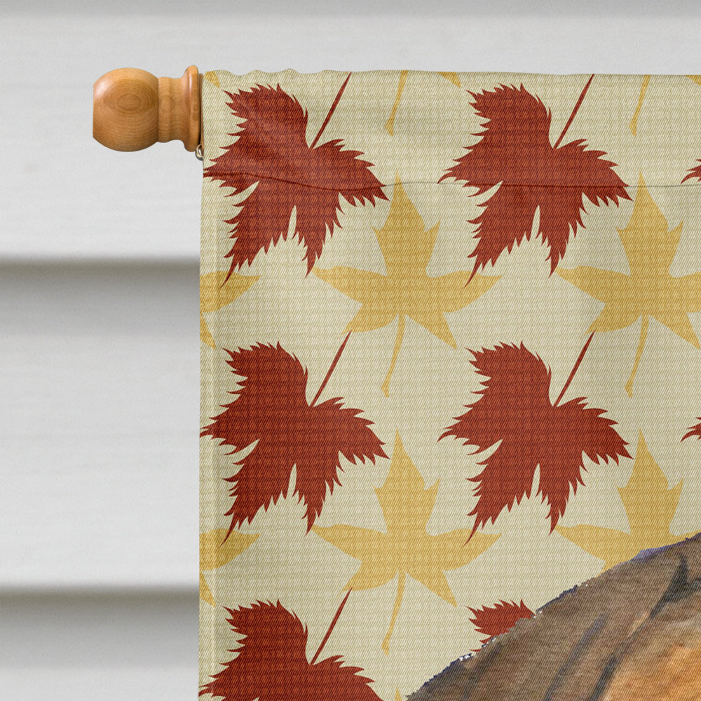 Bullmastiff Fall Leaves Portrait House Flag 28x40 Porch Sleeve Pole Decorative Outside Yard Banner Artwork Wall Hanging, Polyester