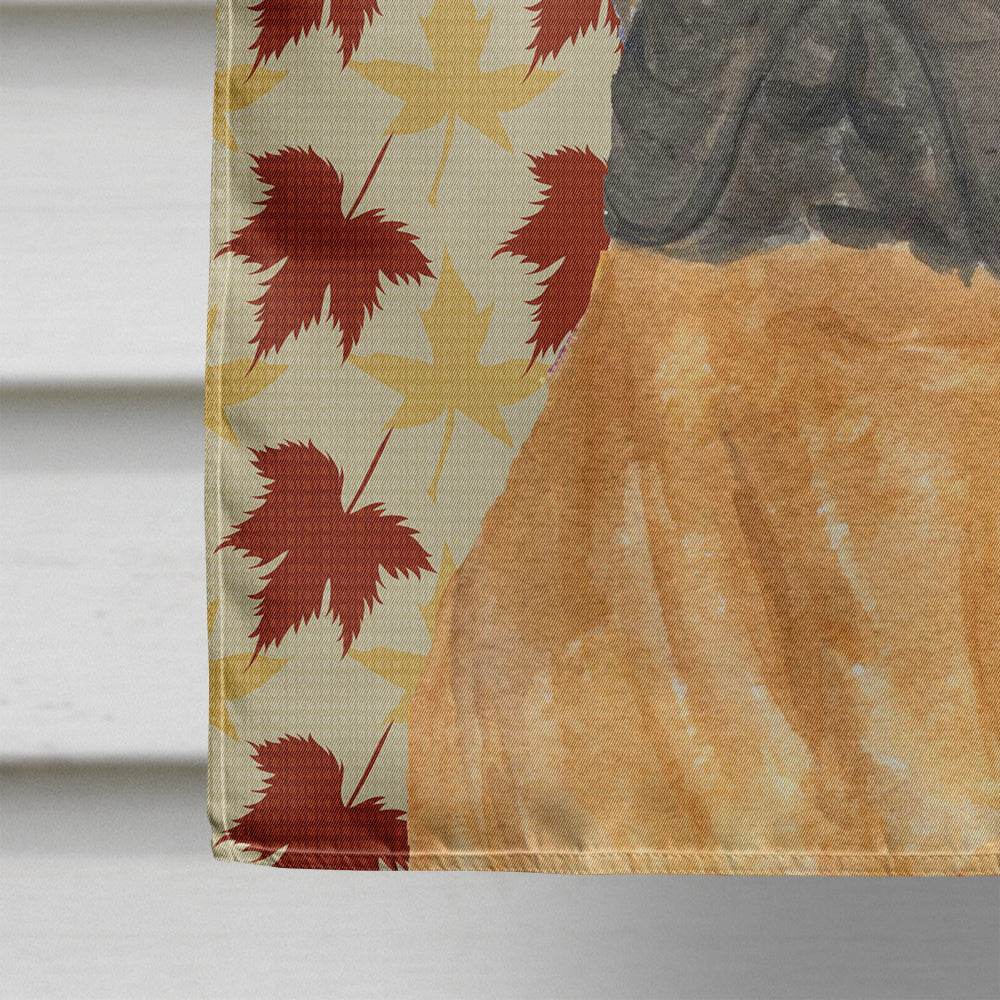 Bullmastiff Fall Leaves Portrait House Flag 28x40 Porch Sleeve Pole Decorative Outside Yard Banner Artwork Wall Hanging, Polyester