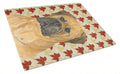 Bullmastiff Fall Leaves Portrait Cutting Board Tempered Glass Kitchen Cutting Surface, Heat Resistant Chopping, Non-Slip Feet, Food Prep & Serving