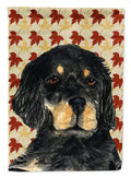 Gordon Setter Fall Leaves Portrait House Flag 28x40 Porch Sleeve Pole Decorative Outside Yard Banner Artwork Wall Hanging, Polyester