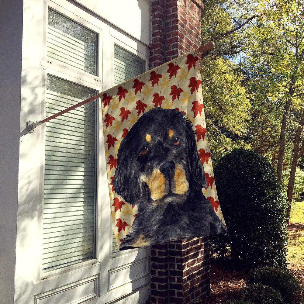 Gordon Setter Fall Leaves Portrait House Flag 28x40 Porch Sleeve Pole Decorative Outside Yard Banner Artwork Wall Hanging, Polyester