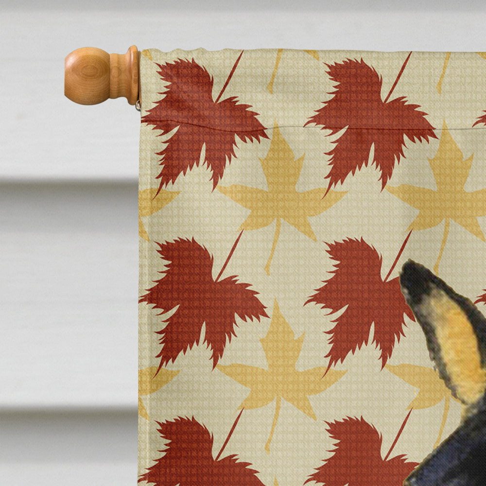 Basenji Fall Leaves Portrait House Flag 28x40 Porch Sleeve Pole Decorative Outside Yard Banner Artwork Wall Hanging, Polyester