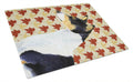 Basenji Fall Leaves Portrait Cutting Board Tempered Glass Kitchen Cutting Surface, Heat Resistant Chopping, Non-Slip Feet, Food Prep & Serving