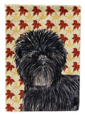 Affenpinscher Fall Leaves Portrait House Flag 28x40 Porch Sleeve Pole Decorative Outside Yard Banner Artwork Wall Hanging, Polyester