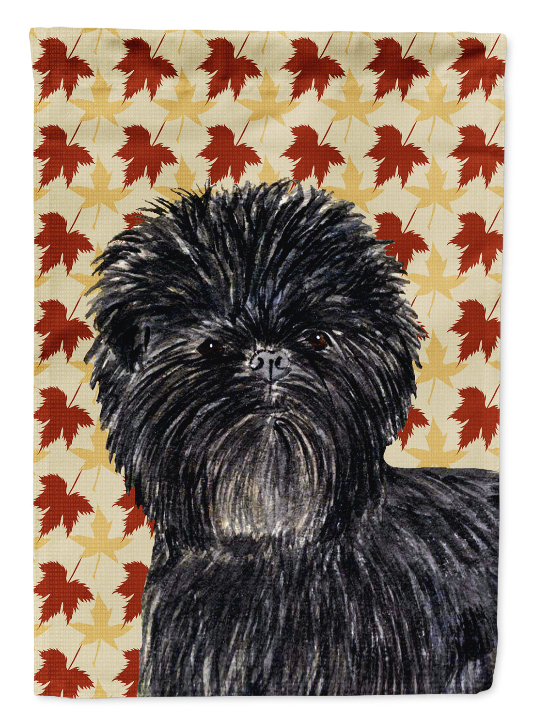 Affenpinscher Fall Leaves Portrait House Flag 28x40 Porch Sleeve Pole Decorative Outside Yard Banner Artwork Wall Hanging, Polyester