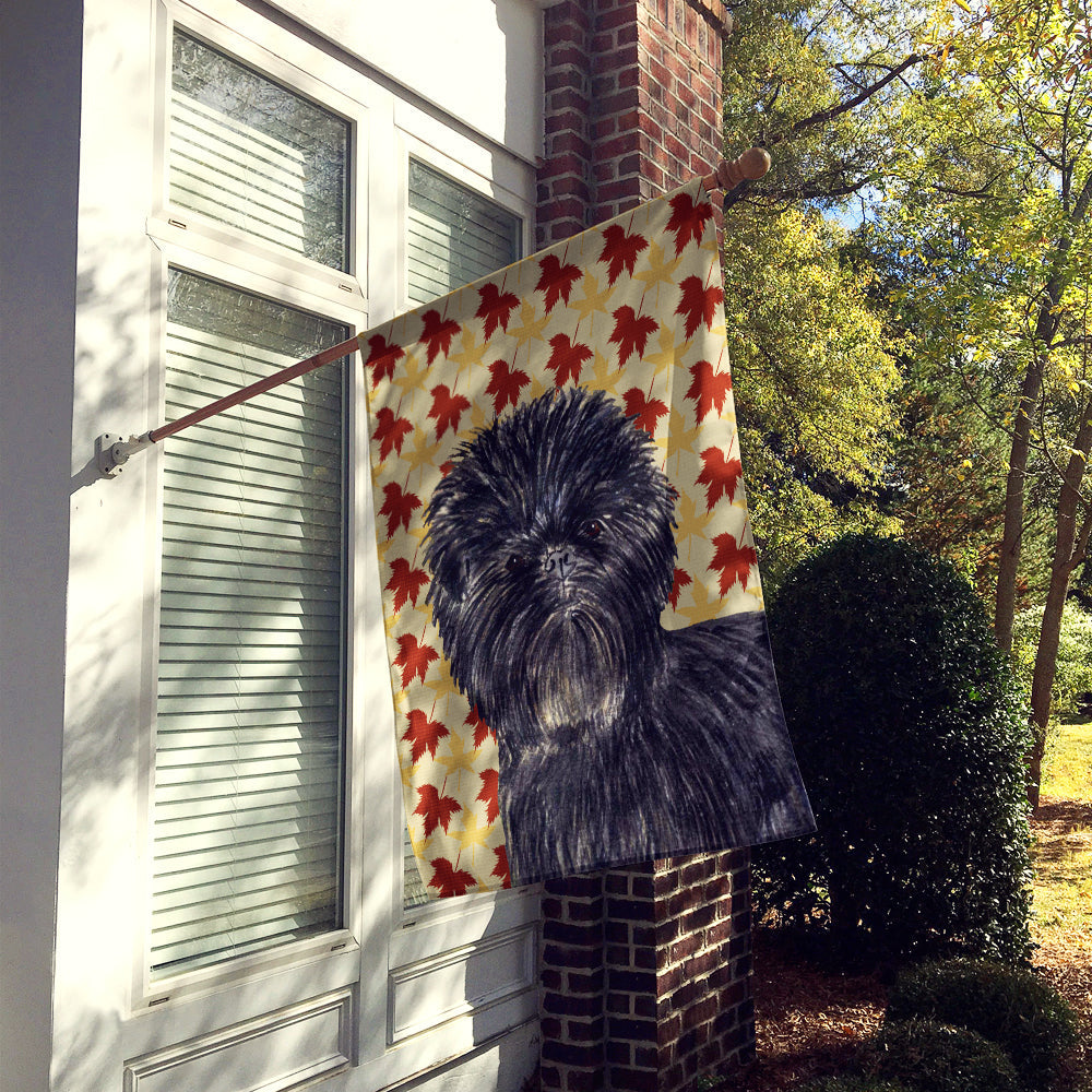 Affenpinscher Fall Leaves Portrait House Flag 28x40 Porch Sleeve Pole Decorative Outside Yard Banner Artwork Wall Hanging, Polyester