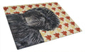 Affenpinscher Fall Leaves Portrait Cutting Board Tempered Glass Kitchen Cutting Surface, Heat Resistant Chopping, Non-Slip Feet, Food Prep & Serving