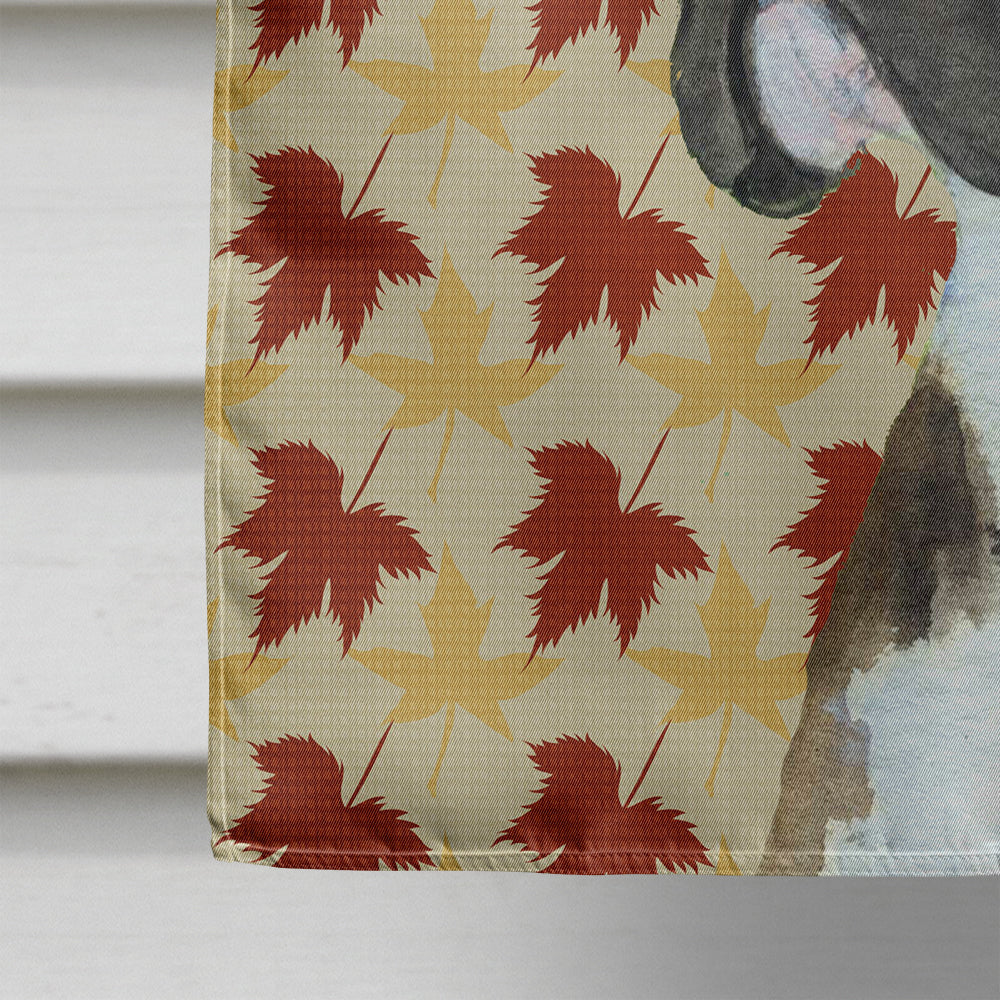 Boxer Brindle Fall Leaves Portrait House Flag 28x40 Porch Sleeve Pole Decorative Outside Yard Banner Artwork Wall Hanging, Polyester