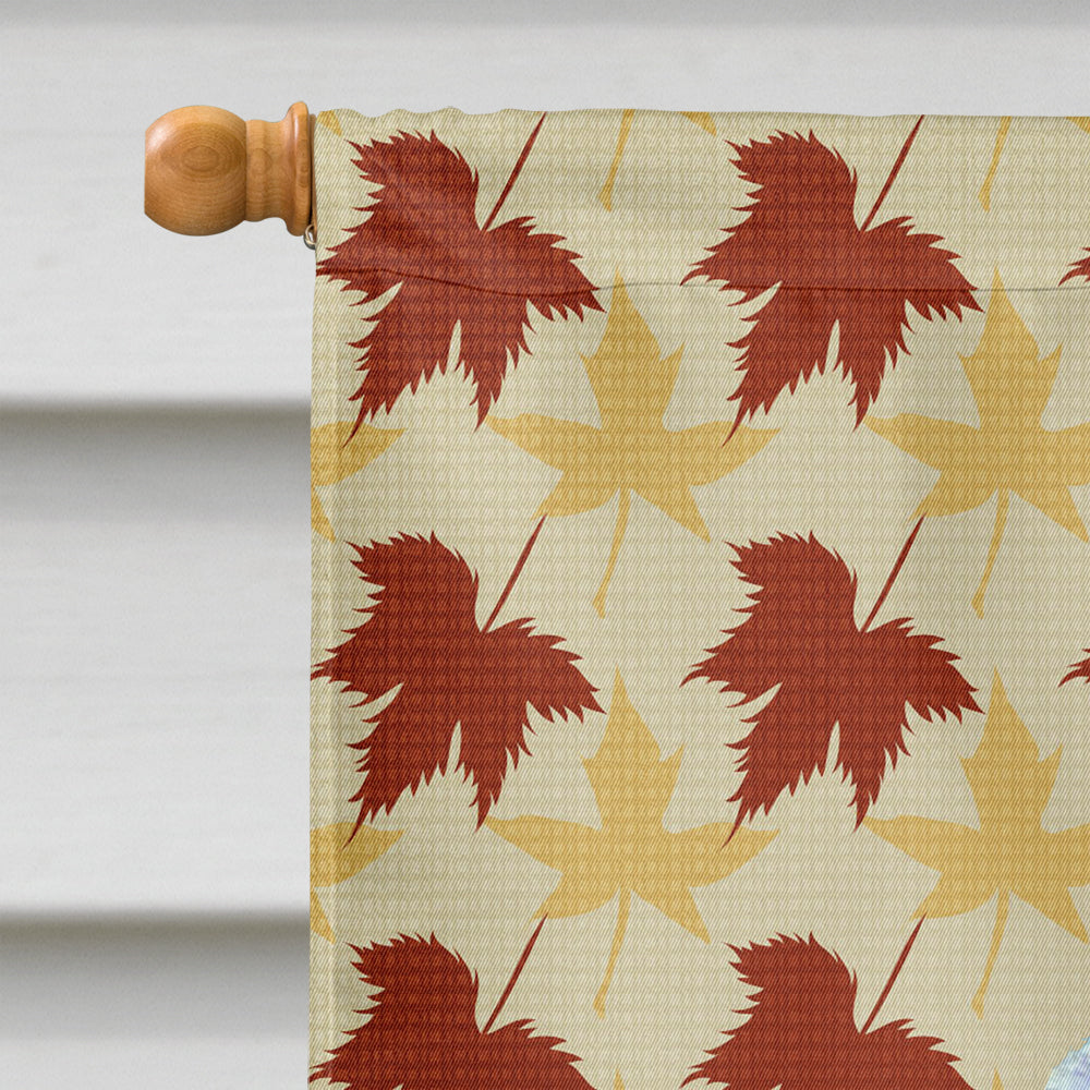 English Toy Spaniel Fall Leaves Portrait House Flag 28x40 Porch Sleeve Pole Decorative Outside Yard Banner Artwork Wall Hanging, Polyester