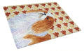 English Toy Spaniel Fall Leaves Portrait Cutting Board Tempered Glass Kitchen Cutting Surface, Heat Resistant Chopping, Non-Slip Feet, Food Prep & Serving