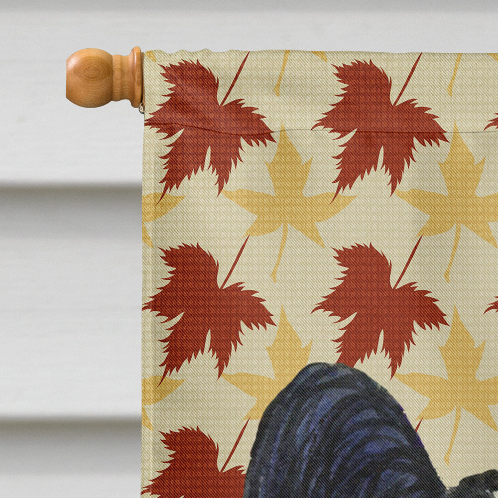 Papillon Fall Leaves Portrait House Flag 28x40 Porch Sleeve Pole Decorative Outside Yard Banner Artwork Wall Hanging, Polyester