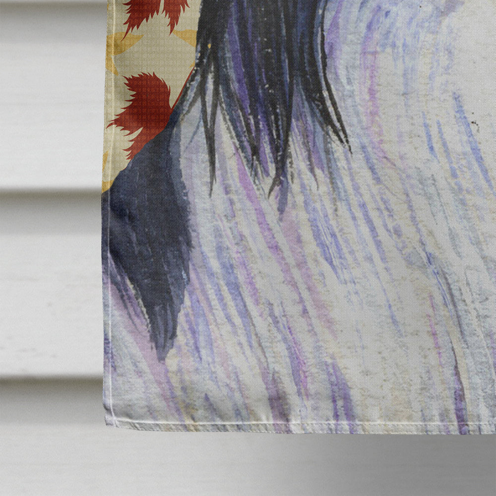 Papillon Fall Leaves Portrait House Flag 28x40 Porch Sleeve Pole Decorative Outside Yard Banner Artwork Wall Hanging, Polyester
