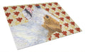 Jack Russell Terrier Fall Leaves Portrait Cutting Board Tempered Glass Kitchen Cutting Surface, Heat Resistant Chopping, Non-Slip Feet, Food Prep & Serving
