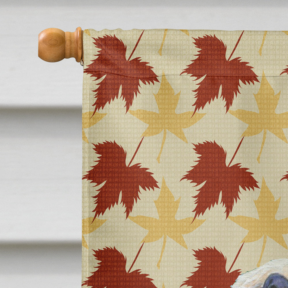 Dandie Dinmont Terrier Fall Leaves Portrait House Flag 28x40 Porch Sleeve Pole Decorative Outside Yard Banner Artwork Wall Hanging, Polyester