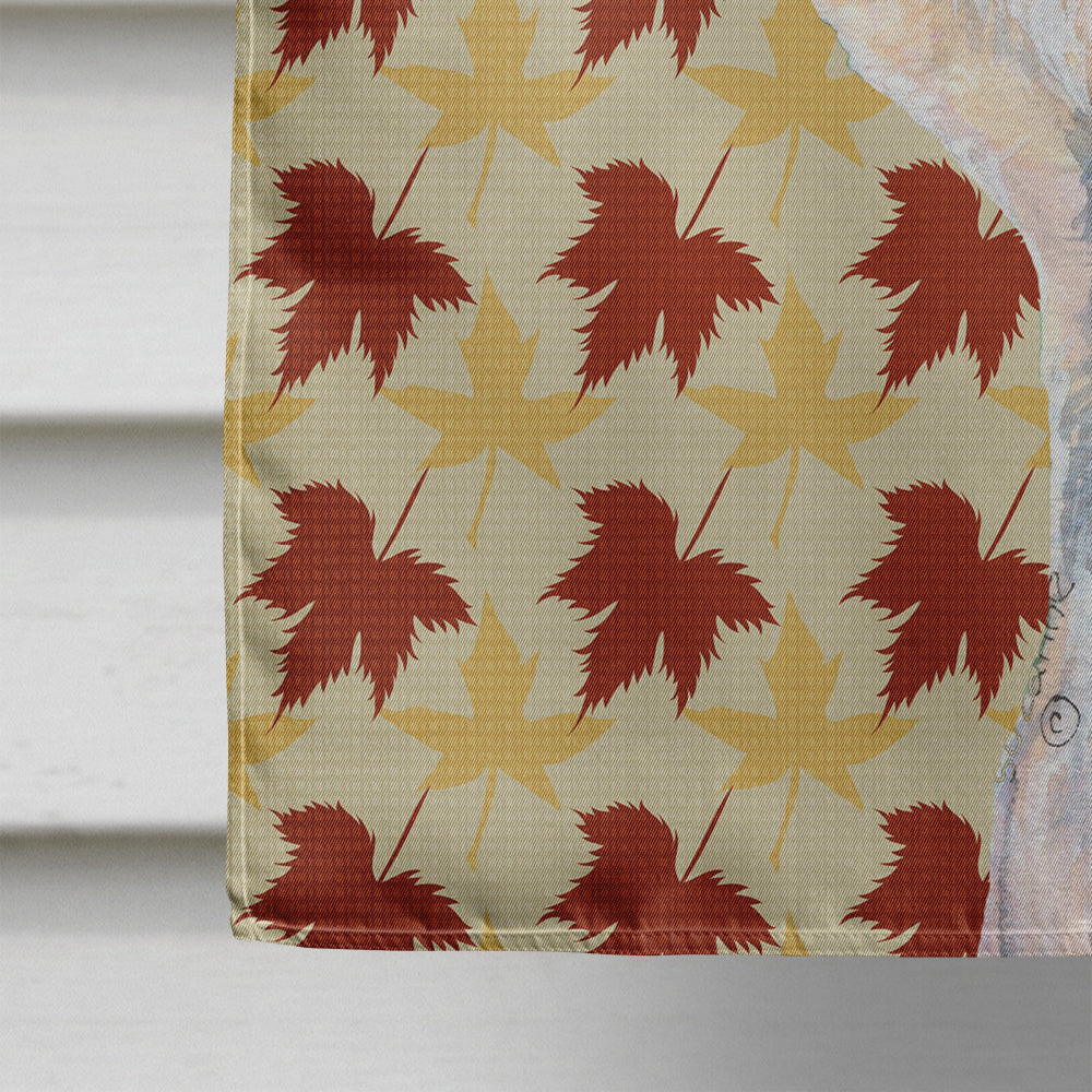 Dandie Dinmont Terrier Fall Leaves Portrait House Flag 28x40 Porch Sleeve Pole Decorative Outside Yard Banner Artwork Wall Hanging, Polyester