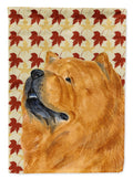 Chow Chow Fall Leaves Portrait House Flag 28x40 Porch Sleeve Pole Decorative Outside Yard Banner Artwork Wall Hanging, Polyester