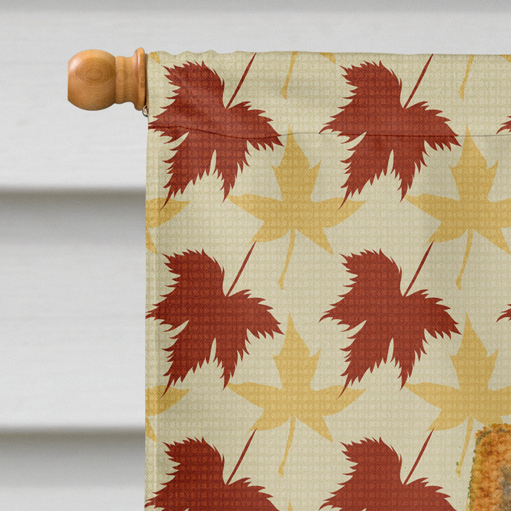 Chow Chow Fall Leaves Portrait House Flag 28x40 Porch Sleeve Pole Decorative Outside Yard Banner Artwork Wall Hanging, Polyester