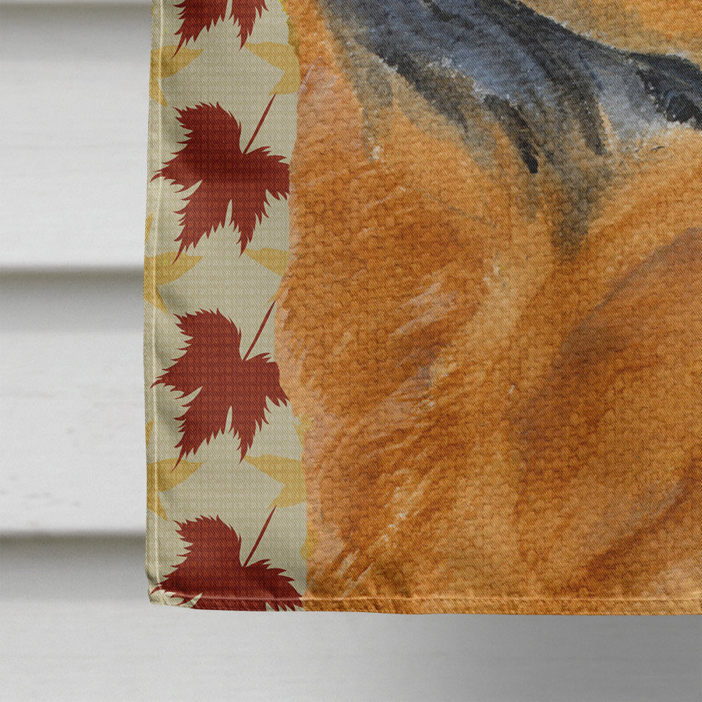 Chow Chow Fall Leaves Portrait House Flag 28x40 Porch Sleeve Pole Decorative Outside Yard Banner Artwork Wall Hanging, Polyester