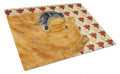 Chow Chow Fall Leaves Portrait Cutting Board Tempered Glass Kitchen Cutting Surface, Heat Resistant Chopping, Non-Slip Feet, Food Prep & Serving