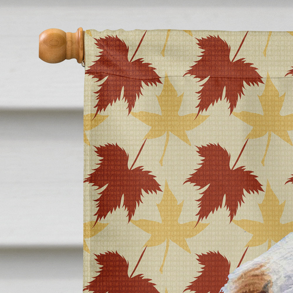 Clumber Spaniel Fall Leaves Portrait House Flag 28x40 Porch Sleeve Pole Decorative Outside Yard Banner Artwork Wall Hanging, Polyester