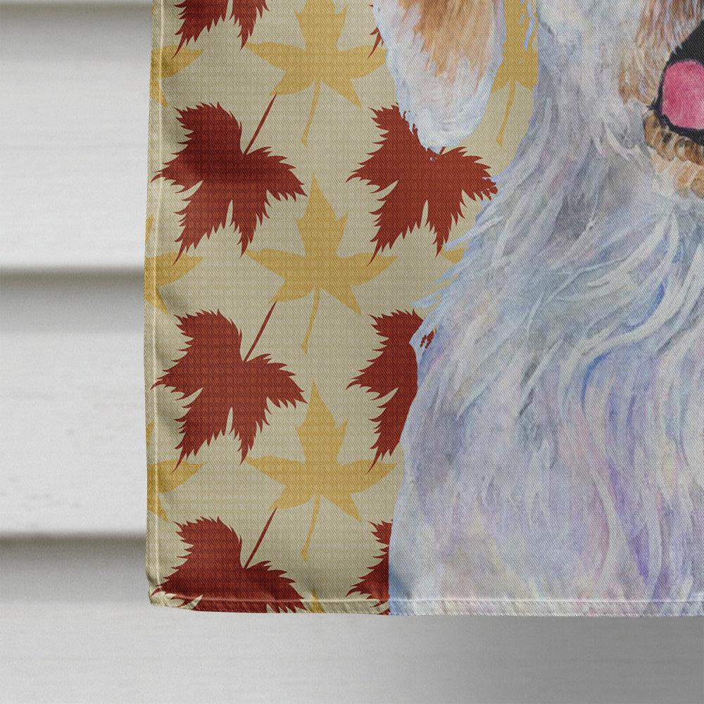 Clumber Spaniel Fall Leaves Portrait House Flag 28x40 Porch Sleeve Pole Decorative Outside Yard Banner Artwork Wall Hanging, Polyester