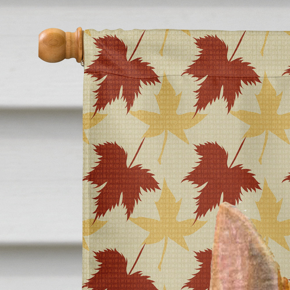 Norwich Terrier Fall Leaves Portrait House Flag 28x40 Porch Sleeve Pole Decorative Outside Yard Banner Artwork Wall Hanging, Polyester