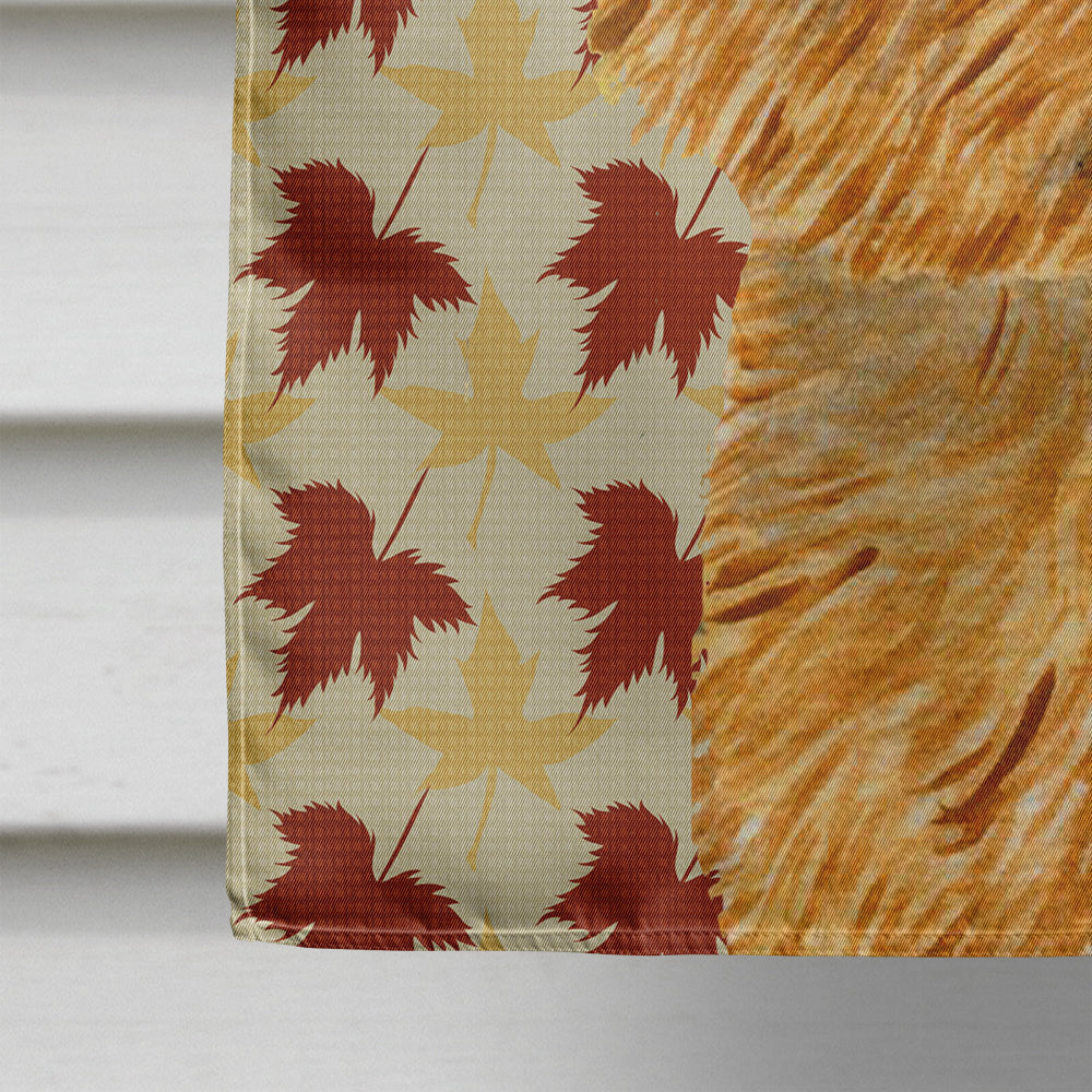 Norwich Terrier Fall Leaves Portrait House Flag 28x40 Porch Sleeve Pole Decorative Outside Yard Banner Artwork Wall Hanging, Polyester