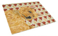 Norwich Terrier Fall Leaves Portrait Cutting Board Tempered Glass Kitchen Cutting Surface, Heat Resistant Chopping, Non-Slip Feet, Food Prep & Serving