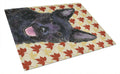Australian Kelpie Fall Leaves Portrait Cutting Board Tempered Glass Kitchen Cutting Surface, Heat Resistant Chopping, Non-Slip Feet, Food Prep & Serving