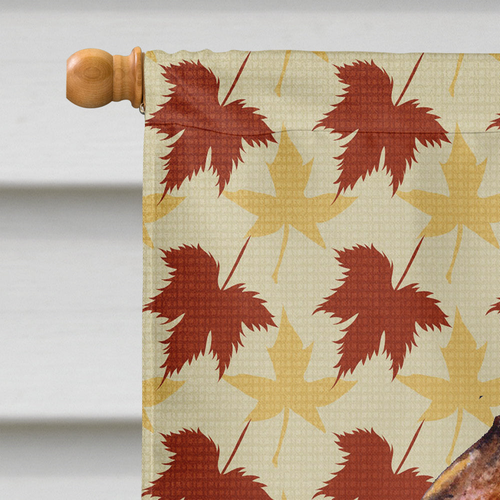 Brussels Griffon Fall Leaves Portrait House Flag 28x40 Porch Sleeve Pole Decorative Outside Yard Banner Artwork Wall Hanging, Polyester