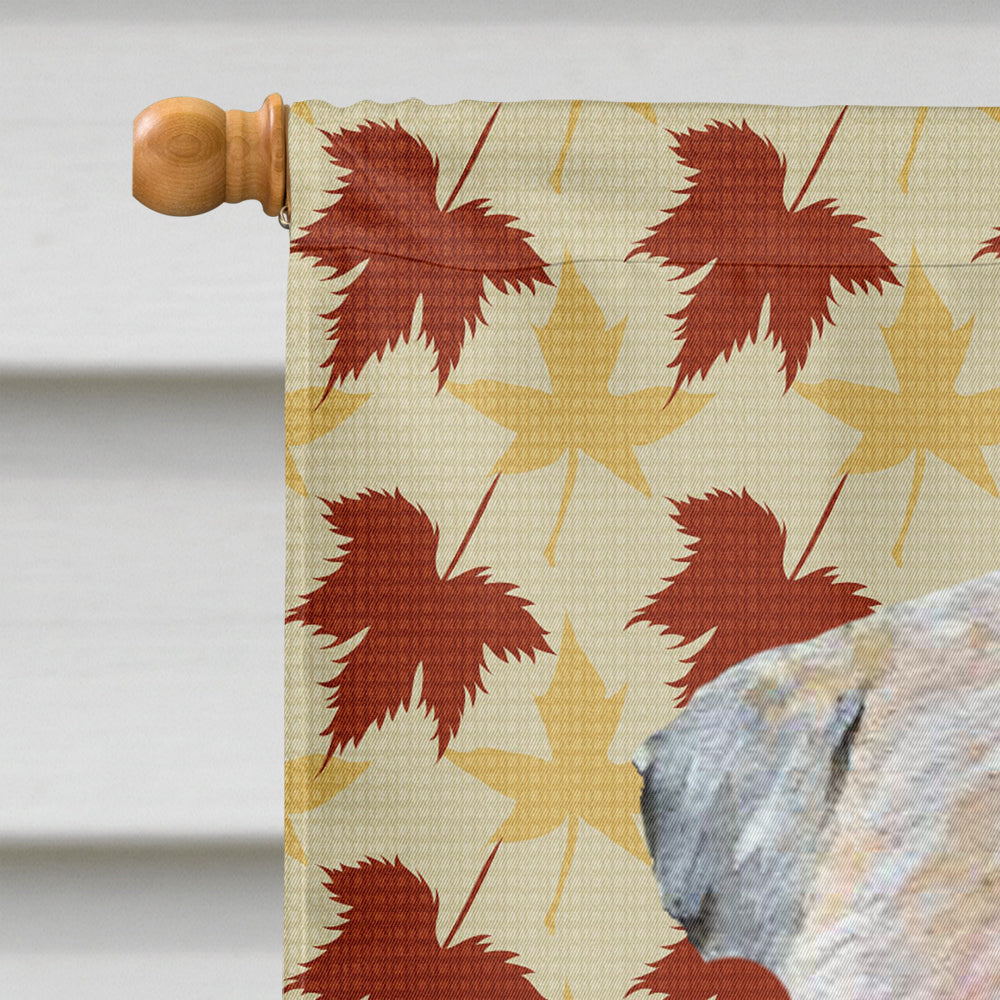 Wheaten Terrier Soft Coated Fall Leaves Portrait House Flag 28x40 Porch Sleeve Pole Decorative Outside Yard Banner Artwork Wall Hanging, Polyester