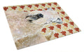 Wheaten Terrier Soft Coated Fall Leaves Portrait Cutting Board Tempered Glass Kitchen Cutting Surface, Heat Resistant Chopping, Non-Slip Feet, Food Prep & Serving