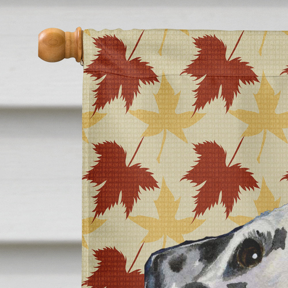 Dalmatian Fall Leaves Portrait House Flag 28x40 Porch Sleeve Pole Decorative Outside Yard Banner Artwork Wall Hanging, Polyester