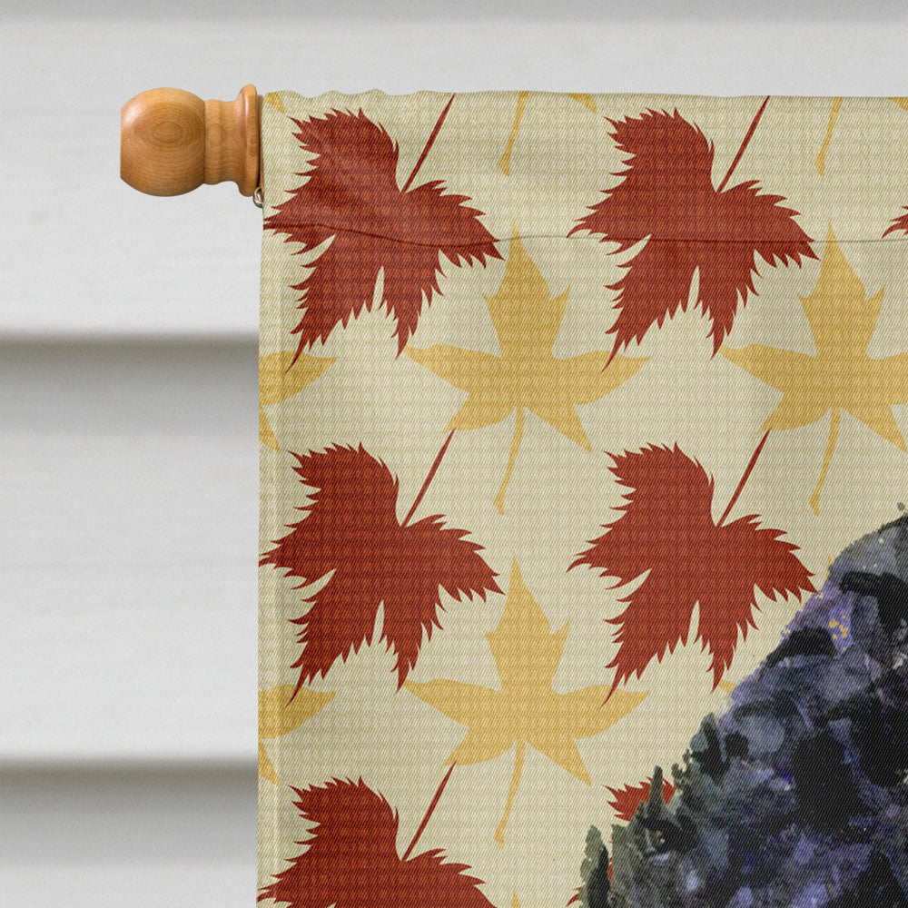 Portuguese Water Dog Fall Leaves Portrait House Flag 28x40 Porch Sleeve Pole Decorative Outside Yard Banner Artwork Wall Hanging, Polyester