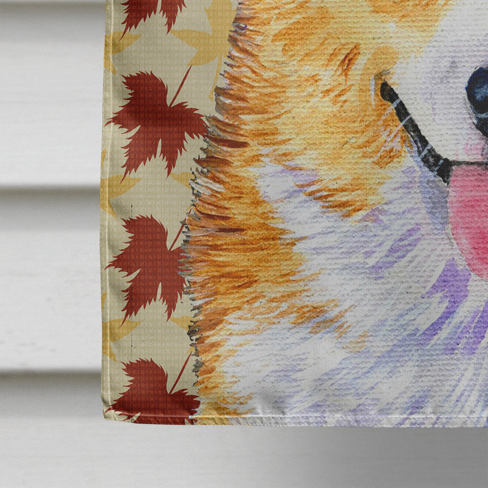 Corgi Fall Leaves Portrait House Flag 28x40 Porch Sleeve Pole Decorative Outside Yard Banner Artwork Wall Hanging, Polyester