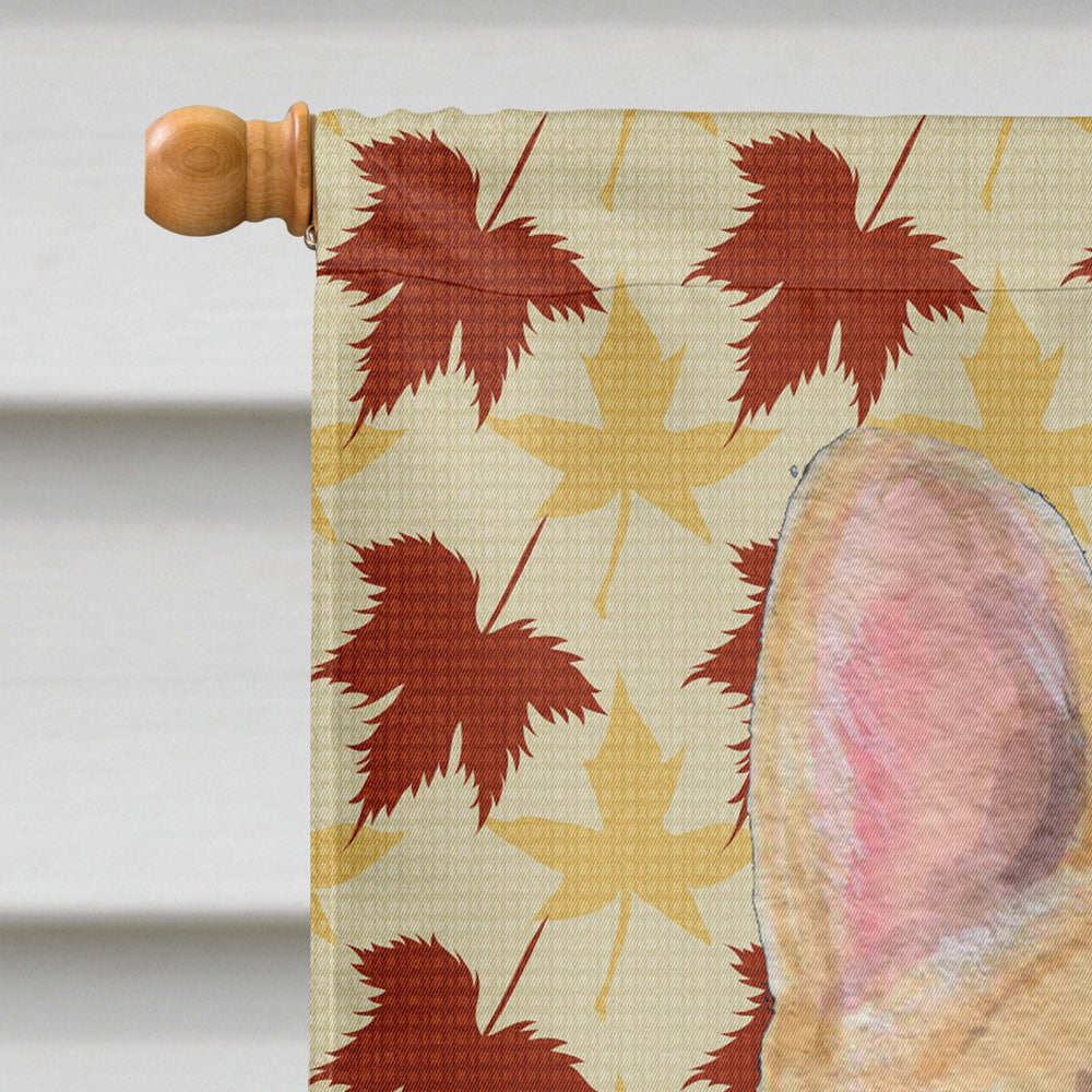 French Bulldog Fall Leaves Portrait House Flag 28x40 Porch Sleeve Pole Decorative Outside Yard Banner Artwork Wall Hanging, Polyester