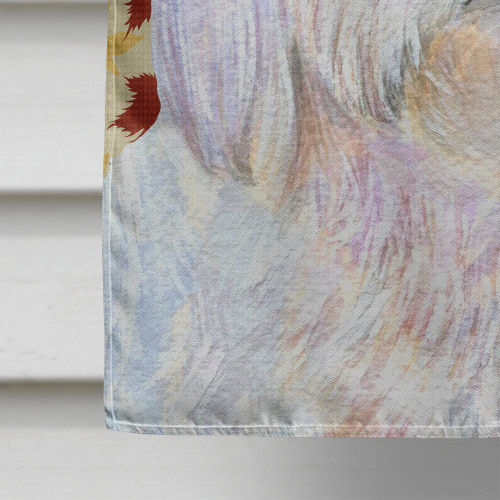 Maltese Fall Leaves Portrait House Flag 28x40 Porch Sleeve Pole Decorative Outside Yard Banner Artwork Wall Hanging, Polyester