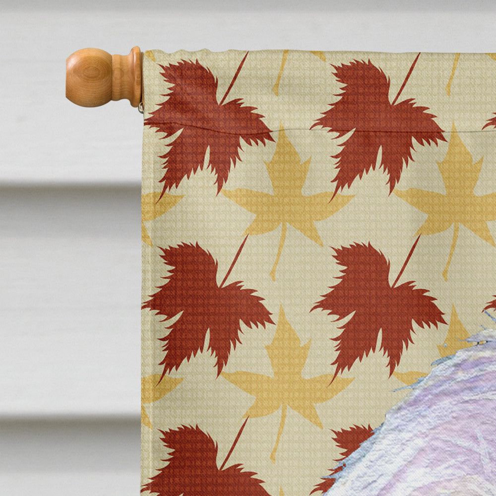 Maltese Fall Leaves Portrait House Flag 28x40 Porch Sleeve Pole Decorative Outside Yard Banner Artwork Wall Hanging, Polyester
