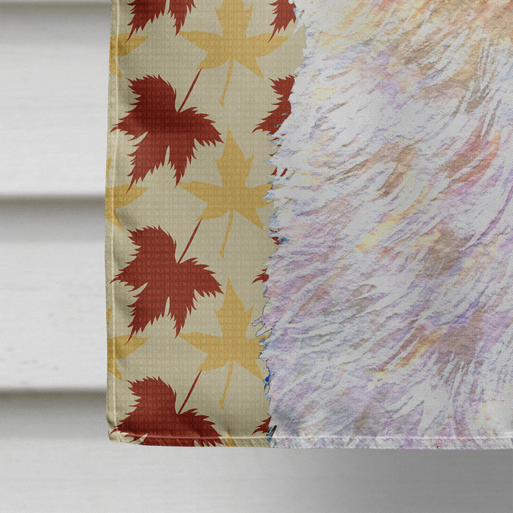 Maltese Fall Leaves Portrait House Flag 28x40 Porch Sleeve Pole Decorative Outside Yard Banner Artwork Wall Hanging, Polyester