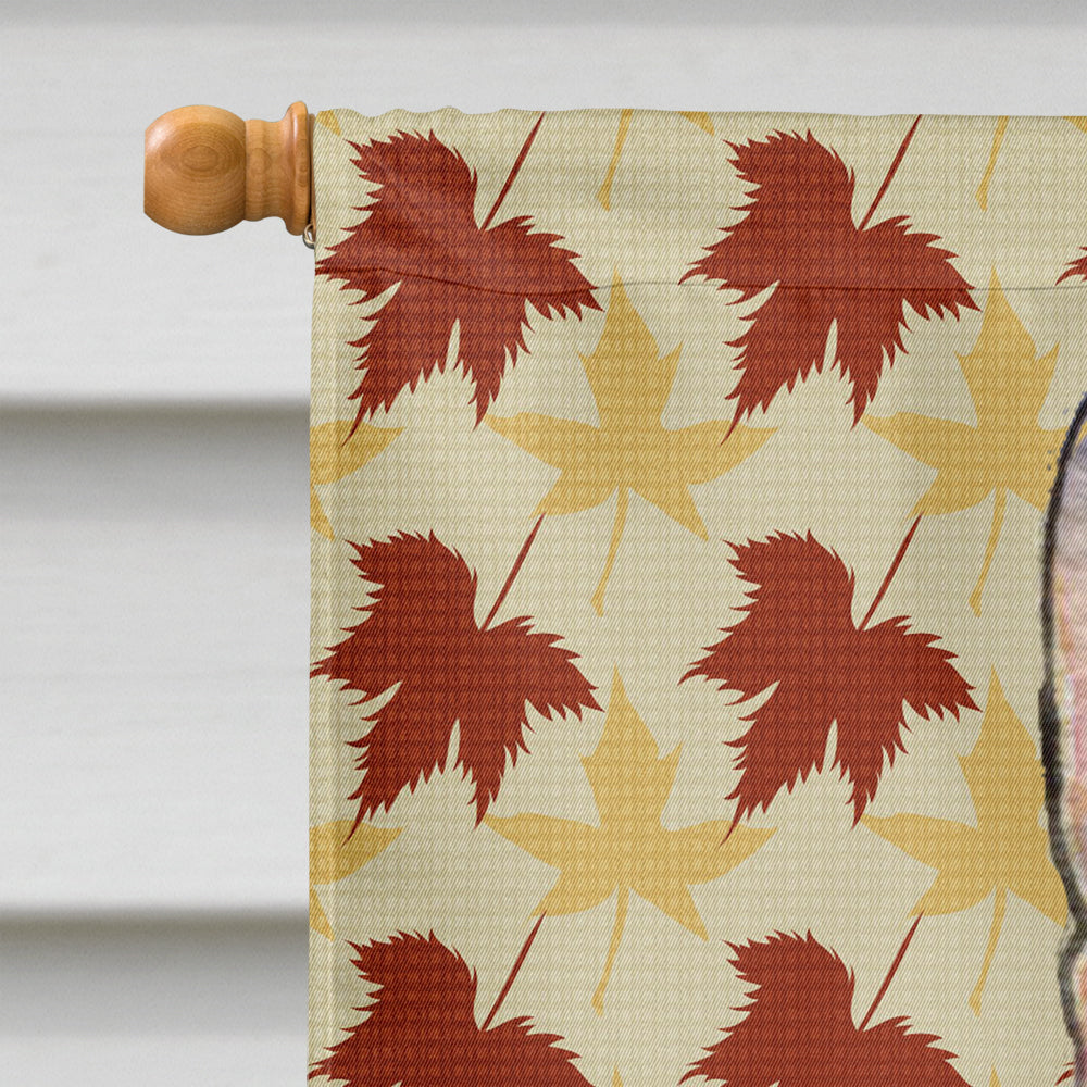 Rat Terrier Fall Leaves Portrait House Flag 28x40 Porch Sleeve Pole Decorative Outside Yard Banner Artwork Wall Hanging, Polyester