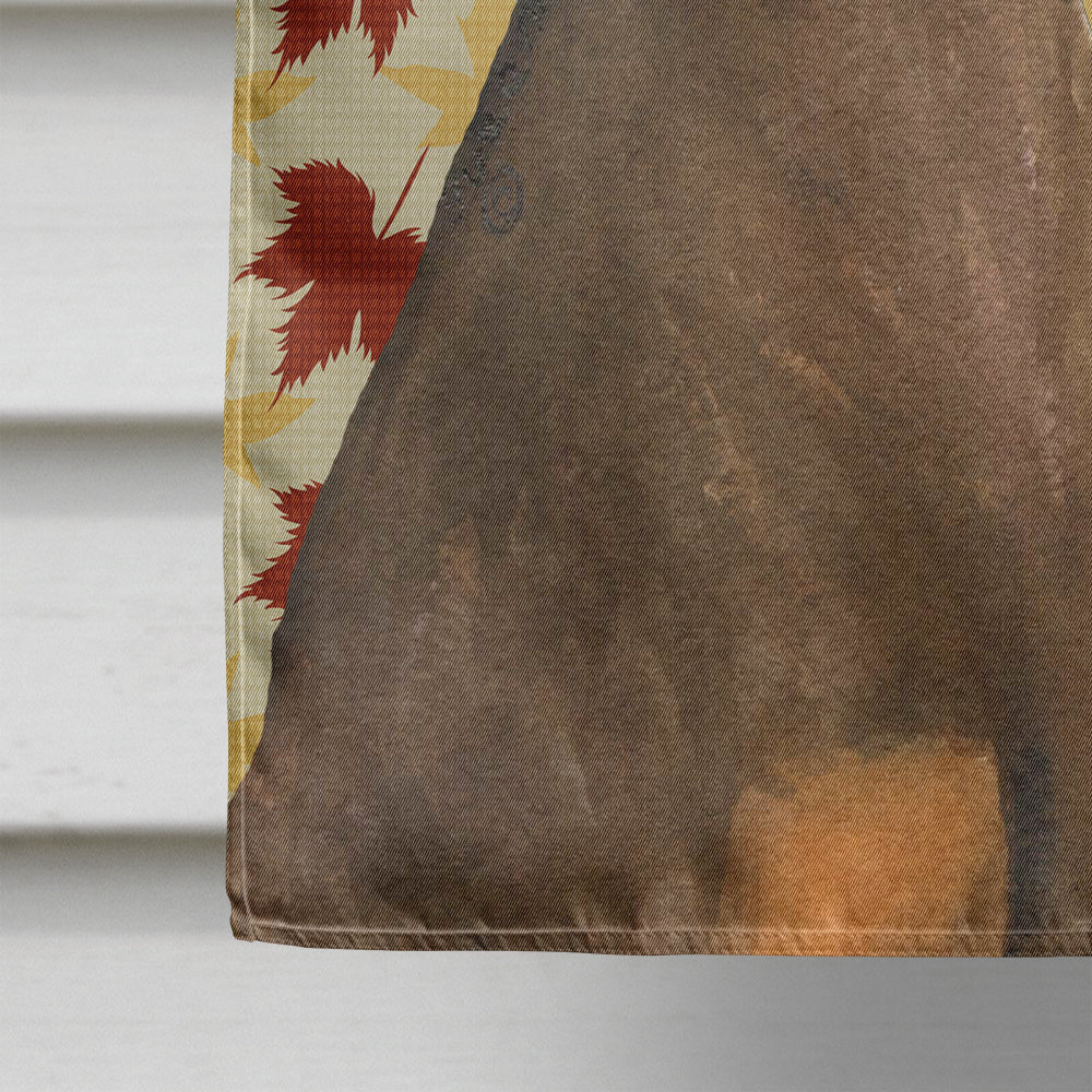Doberman Fall Leaves Portrait House Flag 28x40 Porch Sleeve Pole Decorative Outside Yard Banner Artwork Wall Hanging, Polyester