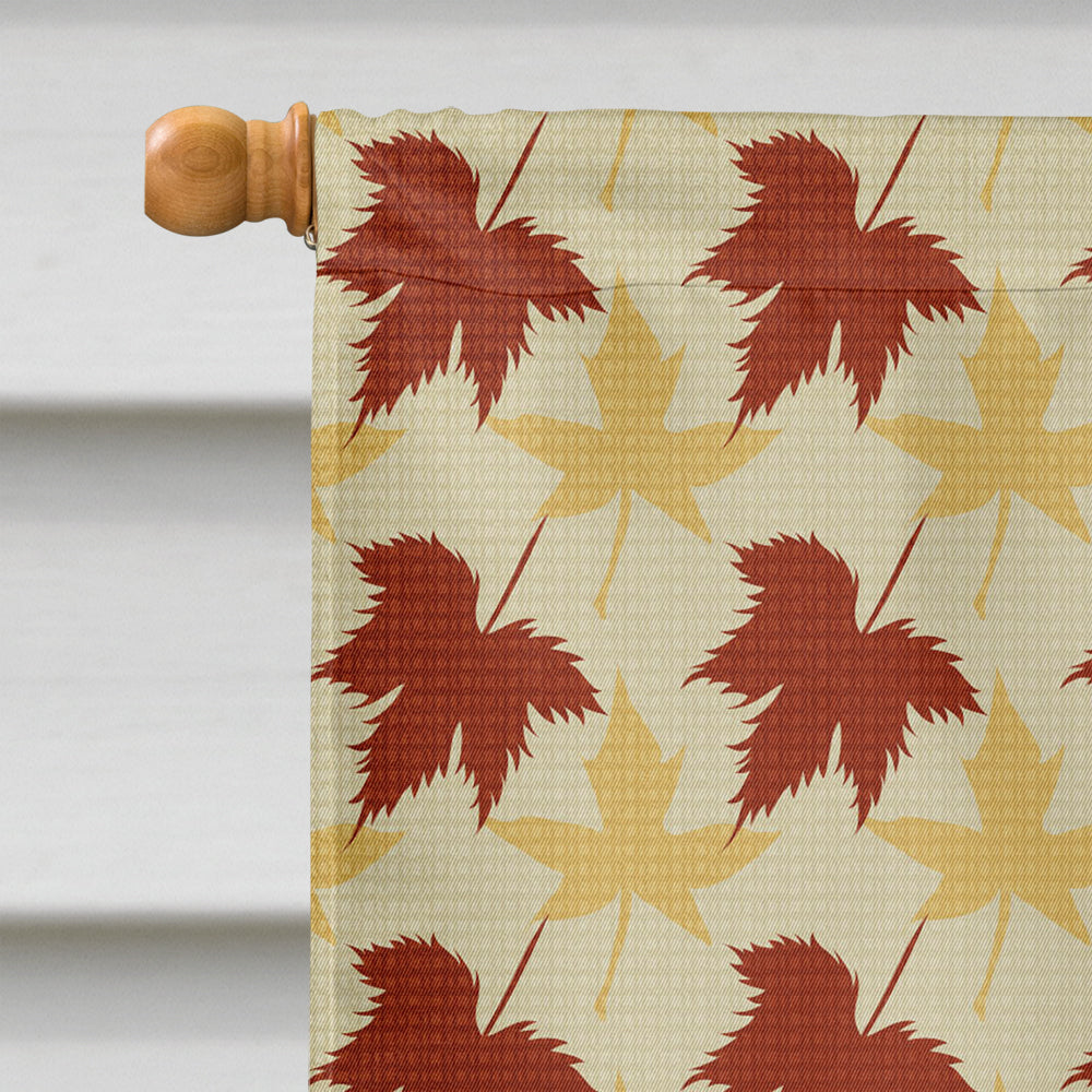 Fox Terrier Fall Leaves Portrait House Flag 28x40 Porch Sleeve Pole Decorative Outside Yard Banner Artwork Wall Hanging, Polyester