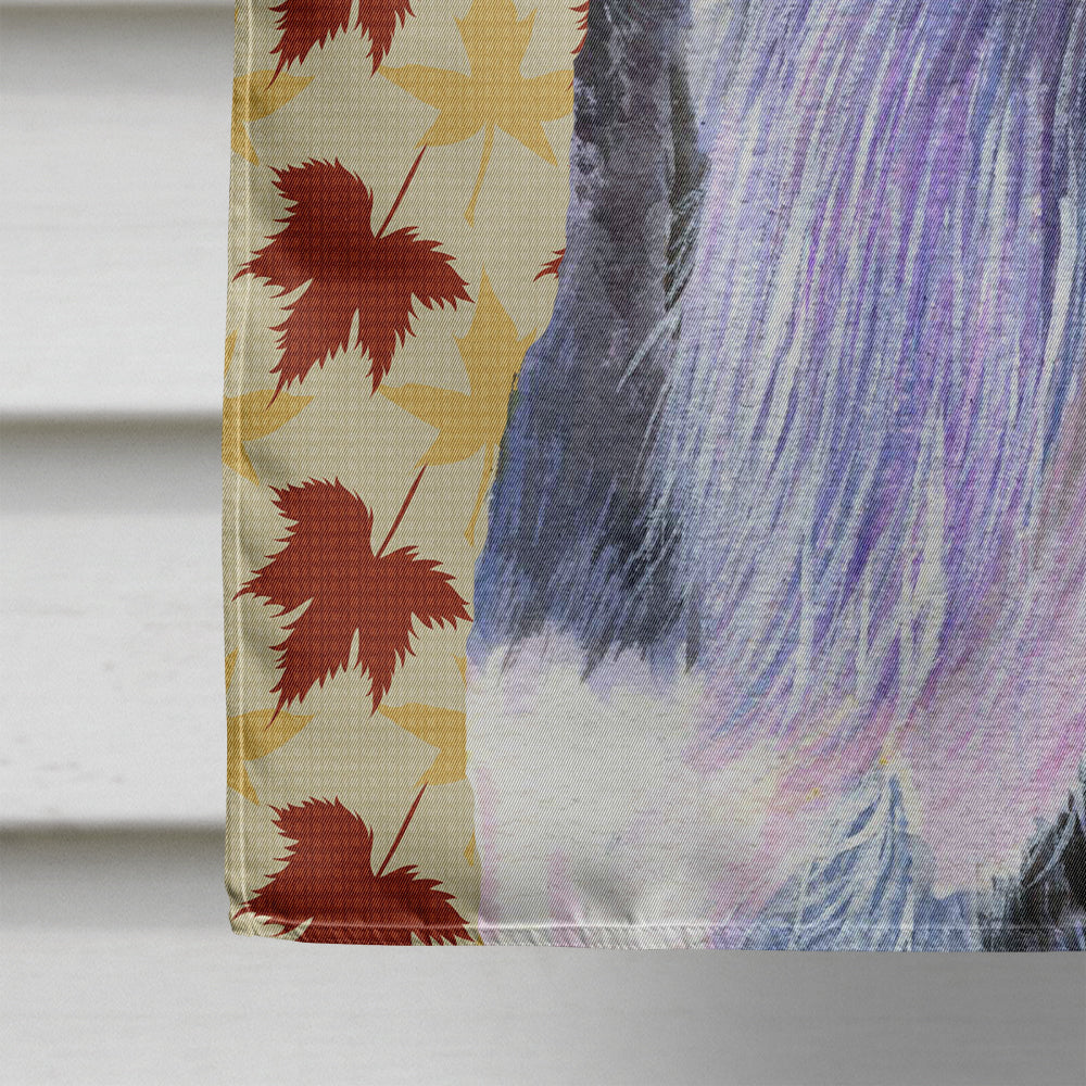Schnauzer Fall Leaves Portrait House Flag 28x40 Porch Sleeve Pole Decorative Outside Yard Banner Artwork Wall Hanging, Polyester