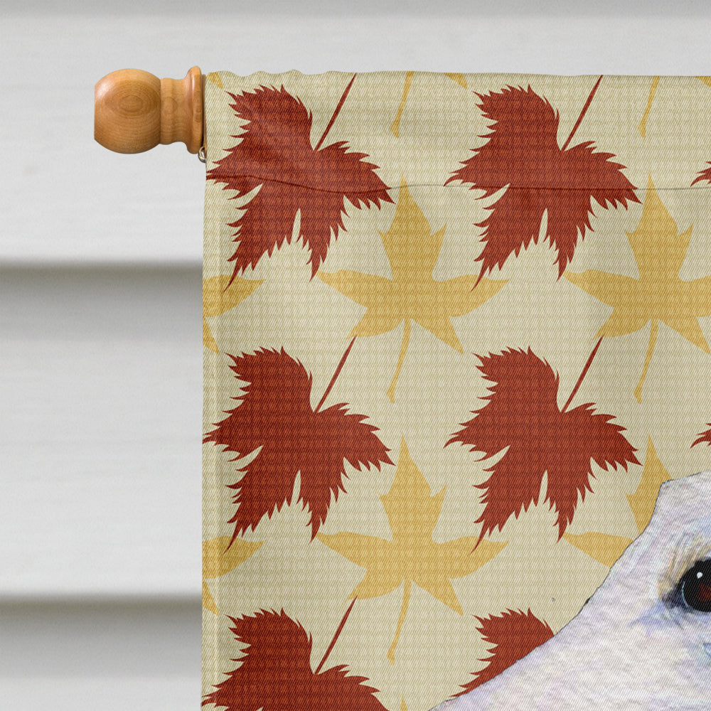 Borzoi Fall Leaves Portrait House Flag 28x40 Porch Sleeve Pole Decorative Outside Yard Banner Artwork Wall Hanging, Polyester