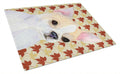 Chihuahua Fall Leaves Portrait Cutting Board Tempered Glass Kitchen Cutting Surface, Heat Resistant Chopping, Non-Slip Feet, Food Prep & Serving