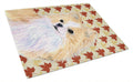 Chihuahua Fall Leaves Portrait Cutting Board Tempered Glass Kitchen Cutting Surface, Heat Resistant Chopping, Non-Slip Feet, Food Prep & Serving