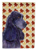 Cocker Spaniel Fall Leaves Portrait House Flag 28x40 Porch Sleeve Pole Decorative Outside Yard Banner Artwork Wall Hanging, Polyester
